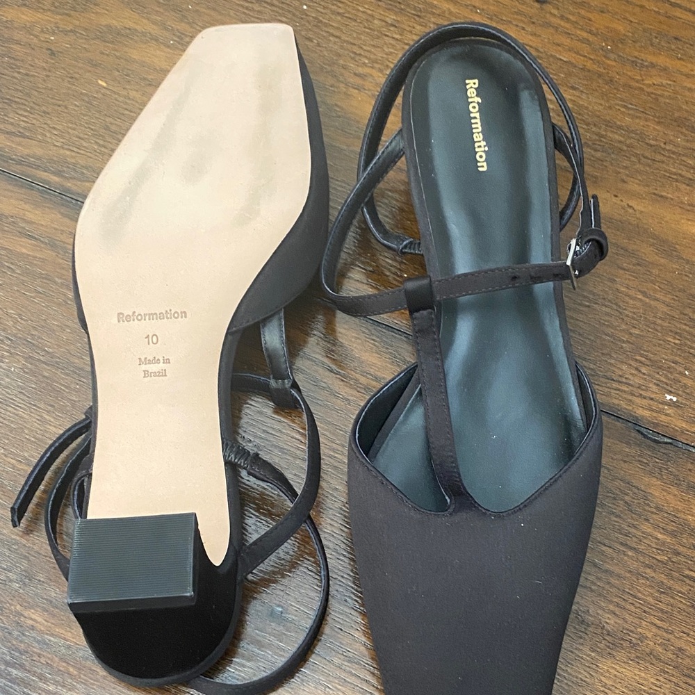 Reformation Black Square-Toe Heels - Picture 3 of 5